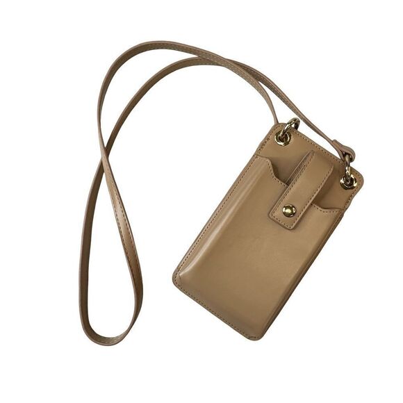 Melie Bianco Crossbody Phone Bag Wallet Mini Tan Coin Pouch Card Slots NWOT - Picture 1 of 12